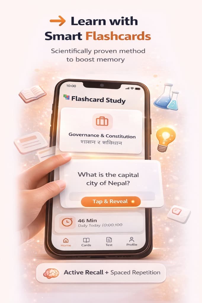 Loksewa Flashcards smart cards active recall screen