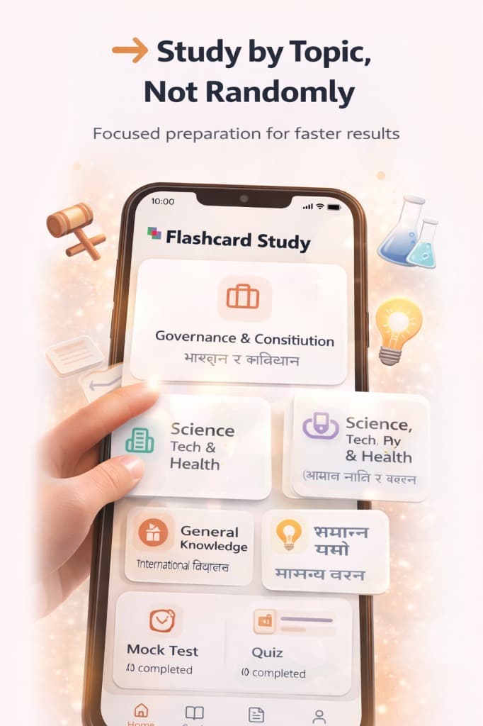 Loksewa Flashcards study topics screen